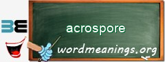 WordMeaning blackboard for acrospore